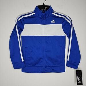 NWT Adidas Boy's Blue/White/Full Zip Jacket Size 6